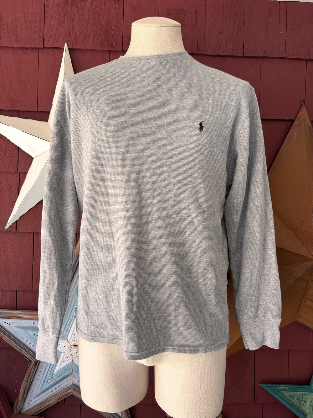 Polo Ralph Lauren Sleepwear Thermal Shirt  Gray Waffle Knit Men’s Size  XL